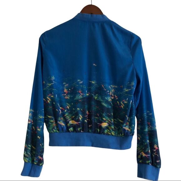 Nanette Lepore L’Amore Ocean Fish Bomber Jacket - L - Picture 2 of 5
